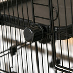 6-tier Platform Rolling Small Animal Rabbit Cage with a Large Living Space, Black