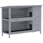54 2-Story Large Rabbit Hutch Bunny Cage Pet House Small Animal Habitat With Lockable Doors
