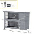 54 2-Story Large Rabbit Hutch Bunny Cage Pet House Small Animal Habitat With Lockable Doors