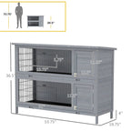 54 2-Story Large Rabbit Hutch Bunny Cage Pet House Small Animal Habitat With Lockable Doors