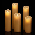 Flameless Battery Operated LED Candles 3D Wick with10key Button Remote Control 24-Hour Timer Set of 5 Electric Flickering Pillar Real Wax，Wedding, Party, Home Decoration