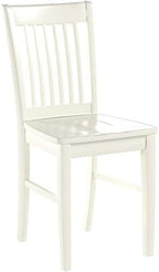 East West Furniture NFC-LWH-W Norfolk Dining Room Chairs - Slat Back Solid Wood Seat Chairs, Set of 2, Linen White