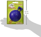 Jolly Pets Tug-n-Toss Heavy Duty Dog Toy Ball with Handle, 3 Inches/Mini, Blue, Model:403 BL (Pack of 3)