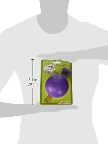 Jolly Pets Tug-n-Toss Heavy Duty Dog Toy Ball with Handle, 4 Inches/Petite, Purple (404 PR)