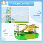 23" 5-Tier Hamster Cage with Wheel and Water Bottle, Green