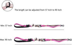 Hands Free Dog Leash for Large Medium Dogs Heavy Duty Bungee Reflective Adjustable Waist Leashes for Walking Running with Car Buckle 4-6FT (Rose)