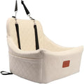 Dog Car Seat for Medium Sized Dog,Pet Travel Car Bed with Seat Belt Channle,Fully Detachable and Washable Car Dog Seat with Adjustable Straps,3 Straps Easy to Install (Beige)