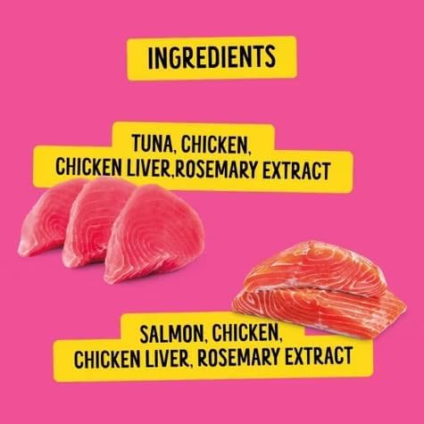 Bonkers Purrpops Freeze Dried Tuna & Salmon Flavor Lollipop Cat Treats, Healthy Real Meat Treats, Training Treats or Food Topper, for All Breeds and Ages, Value Pack (18 Pieces)