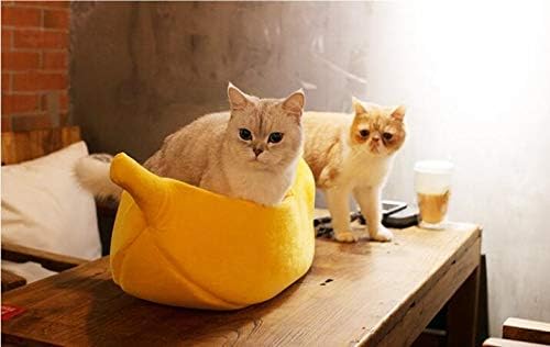 Petgrow · Cute Banana Cat Bed House Large Size, Christmas Pet Bed Soft Warm Cat Cuddle Bed, Lovely Pet Supplies for Cats Kittens Rabbit Small Dogs Bed,Yellow