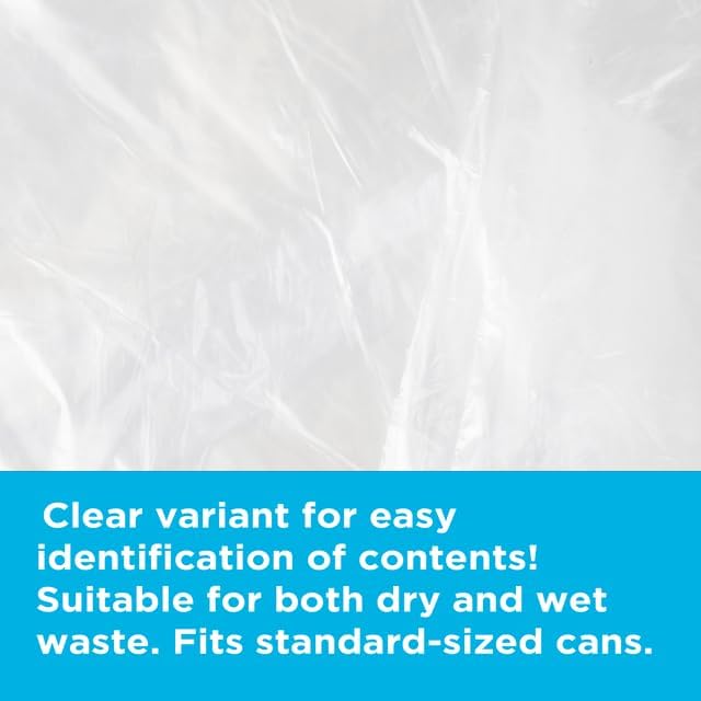 16 Gallon Trash Bags - 8 micron, 1000 Per Case, 24" x 33", 20 Rolls of 50, High Density Clear Trash Can Liners, Ideal for Small Wastebaskets in Office, and Bathroom Use