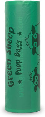 Green Sheep Dog Poop Bags & Cat Litter Bags, 315 Unscented Waste Bags, Made with Corn Starch, PLA & PBAT, Doggie Bags for Poop, Poo Bags Rolls for Dogs & Cats