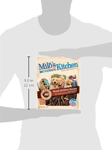 Milo's Kitchen Homestyle Dog Treats, Steak Grillers, 10 Ounce, High Protein, No Artificial Flavors