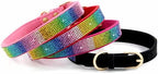 Serijoars Small Dog Collar with Rhinestone Crystal Diamond Colorful Bling Girl Puppy Cat Collars (XS, Black2)
