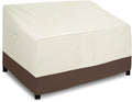 Easy-Going Waterproof Outdoor Loveseat, Heavy Duty 2-Seater Patio Couch, Windproof Furniture Cover with Air Vent (58Wx32.5Dx31H inch, Beige/Dark Brown)