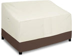 Easy-Going Waterproof Outdoor Loveseat, Heavy Duty 2-Seater Patio Couch, Windproof Furniture Cover with Air Vent (58Wx32.5Dx31H inch, Beige/Dark Brown)