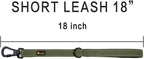 PLUTUS PET Short Training Dog Leash with Padded Handle for Medium Large Dogs,18 Inch Heavy Duty Strong Traffic Leash with Carabiner Clip for Climbing Walking or Guiding Blind(18”，Ranger Green)