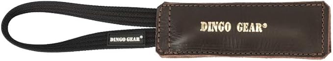 Dingo Gear Dog Bite Tug Handmade of Brown Grain Leather Strong, Chocolate, 0.1 kg