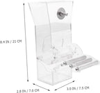 Tofficu Suction Cup Acrylic Bird Feeder for Seed Feeding No Spill Food Feeding Station with Hanging Design Suitable for Indoor and Outdoor Wild Birds