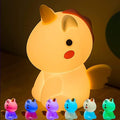 Unicorn Night Light for Adults Kids,Rechargeable Light Table Lamp Bedside Lamp with 7 Colors,LED Dimmable Animal Silicone Sleep Night Lamp Cute Room Decor Night Light for Girls Boys
