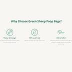 Green Sheep Dog Poop Bags & Cat Litter Bags, 315 Unscented Waste Bags, Made with Corn Starch, PLA & PBAT, Doggie Bags for Poop, Poo Bags Rolls for Dogs & Cats