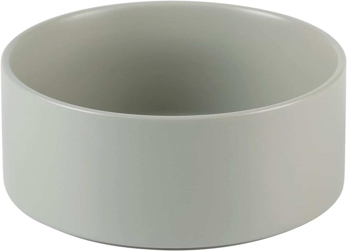 Ceramic 6.1inch Non-Slip Dog Food and Water Bowl for Small & Medium Breed Dogs,Pet Bowl for Replacement, Protects Cervical Spine (Grey)