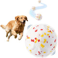 Interactive Dog Ball - Large E-TPU Automatic Vibrating Toy for Medium/Large Dogs, Motion-Activated Active Rolling Balls, Indoor/Outdoor Chew Proof Toy to Relieve Boredom & Anxiety(White,Large)