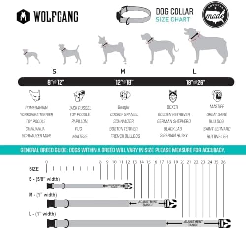 Wolfgang Heavy Duty, Adjustable Dog Collar with Quick Release Nylon Buckle for Walking & Training, FuzzyTails Print, Small
