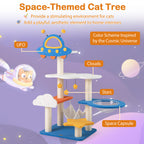 49 Inches Tall Cat Tree With UFO Top Perch Space Capsule And Sisal Scratching Posts