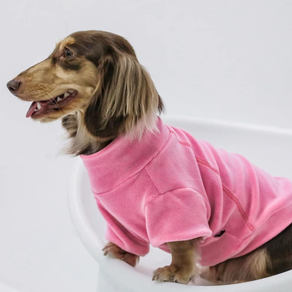 Fitwarm Classic Fleece Dog Sweater, Turtleneck Dog Sweatshirt, Cat Apparel, Pink, Rose, Baby Pink, XXL