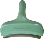 Pet Deshedding Tool with Curve Blade, Cat Grooming Brush, Tight V-shaped Teeth Shedding Comb for Cats and Dogs (Green, Large)