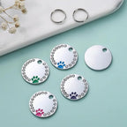 Personalized Dog/Cat Cute Paw Pet ID Tag with Unique Laser Engraving Name and Phone Number for Pet Collar or Key Chain (Purple)