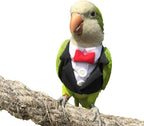 Bird Clothes Birds Flight Suit,Tuxedo Business Suit for Parrots African Greys Parakeet Cockatiel Sun Conure Christmas Party Birthday Cosplay Photo Prop Small Animals Apparel (XS,Black Suit)