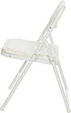 OEF Furnishings OEF800 Series Premium Heavy-Duty Plastic Folding Chairs, Lightweight, Durable Seating for Indoor and Outdoor Use, 500 lb Capacity (4-Pack, Ivory Plastic with White Frame)