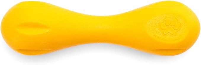 WEST PAW Hurley Dog Bone Chew Toy for Tough Chewers- Safe and Durable Fetch and Chew Toy for Dogs- Dishwasher Safe, Lightweight, Floatable, Made in USA - for Small Dogs - Sunflower Yellow, XS