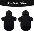KOOLTAIL Basic Dog Hoodie - Soft and Warm Dog Hoodie Sweater with Leash Hole and Pocket, Dog Winter Coat, Cold Weather Clothes Sweatshirt for Small Medium Large Dogs Puppy Cat Boys Girls Black XL/XXL