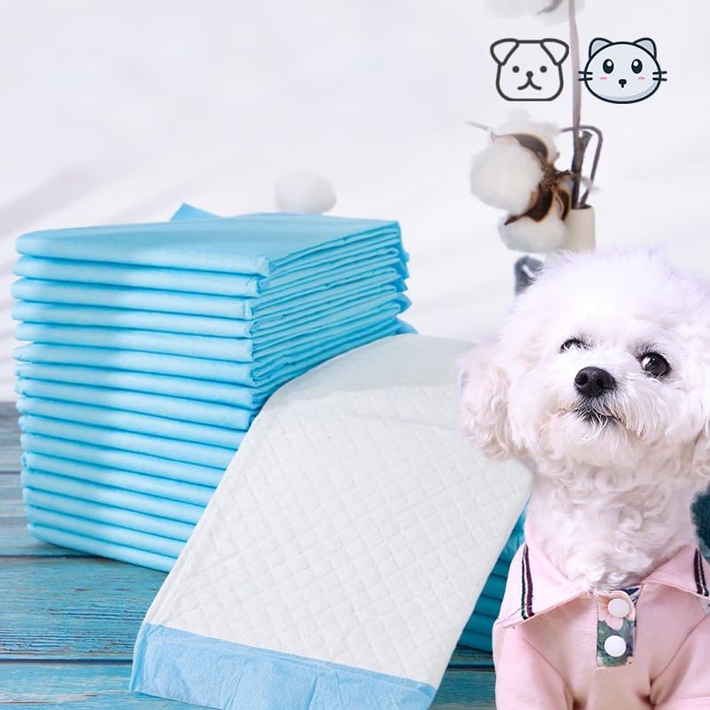 Absorbent Disposable Dog & Cat Training Pads - Large Washable Pet Supplies with Leak-Proof Design for Crate & Indoor Use (40 Count)