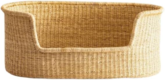 Handwoven Dog Bed – Woven Baskets for Gifts – Small to XXL Empty Dog Basket and Dog Toy Bin – Large Storage Basket for Dogs and Toys – Elegance and Decorative Basket for Your Pet (Natural, XX-Large)