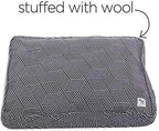 Molly Mutt Sheepy Wool-Filled Crate Pad, GOTS-Certified 100% Organic Cotton Canvas Cover with Soft 100% Natural Wool Insert, Ideal for Dog Bed or Kennel, Rough Gem, 54" x 37" x 2.5"