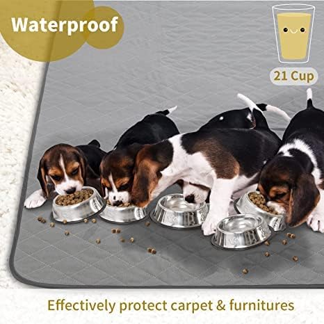 CoolShields Washable Pee Pads for Dogs, 48'' x 65'', Grey, 1 Pack | Ultra-Absorbent, Reusable Waterproof Puppy Training Pad for Crate & Carpet, Fits 24''high 6-panel Playpens.