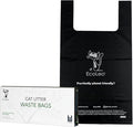 Cat Litter Waste Poop Bags - X-Large, Thick, Pet/Dog Poo Bags with Easy-Tie Handles,10.5 x 18.5 inch, Black, EcoLeo