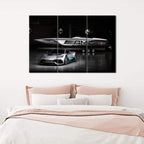 TUMOVO 3 Pieces Black and White Sport Car Canvas Giclee Print Painting Picture Wall Art Home Decor Gifts for Boy Room Ready to Hang - 12 x 24 inch x 3 Panels