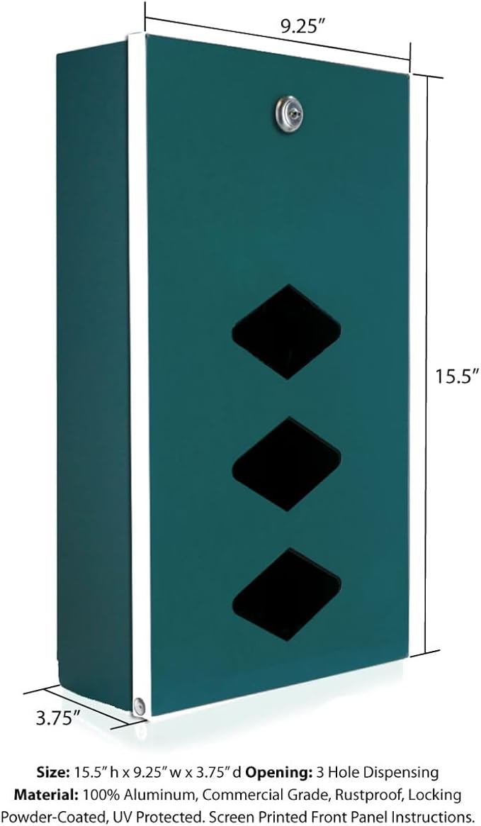 DISPENSE-ART™ collection "Abstract Paw" - Custom UV printed design on rust-proof aluminum starter dog waste station/roll bag system - Includes 400 dog waste bags & 10x12 Sign