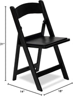 EventStable Titan PRO Resin Folding Chair - Black Indoor/Outdoor Lightweight Foldable Chair - Vinyl Padded Folding Chair for Weddings Parties Events - 4 Pack