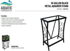 MAKLAINE Traditional Steel 10 Gallon Metal Aquarium Stand in Black