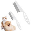 Pet Grooming Comb - 2-in-1 Multifunctional Stainless Steel Comb for Flea, Tear Stain Removal, and Dehairing Dogs and Cats' Face, Paws, and Body