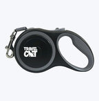Travel Cat Retractable Expandable Leash - Black 10 Ft Long Strong Tape, Release/Lock Button and Anti-Slip Handle for Small to Large Cats - Light Pet Leash for Walking, Training