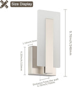 Joosenhouse Modern LED Wall Sconce Set of 2, Hardwired 3000K Warm White Light Wall Lights, 7W Up and Down Wall Mount Light, 9.76 inch Brushed Nickel Indoor Wall Sconce Wall Lighting