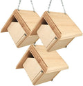 Coveside Carolina Wren Bird Houses – Pack of 3 – Hanging Wooden Nest Boxes for Outdoor Use – Eastern White Pine Construction – Weather-Resistant Wren Houses – Made in USA