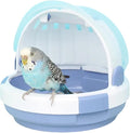 Bird Carrier with Handle - Parrot Carrier Lightweight Portable Pets Suitcase Transparent Breathable Cage for Small and Medium Birds Parrots Parakeet Cockatiels Conure Birds Accessories (Blue Haze)