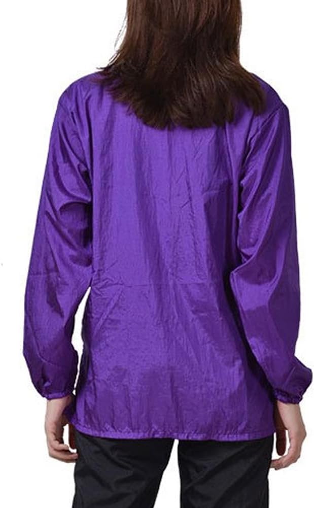 Dog Grooming Smock for Men Women, Anti-Static Smock for Pet Shop Dog Cat Grooming Bathing, Long Sleeves, Water Resistant and Hair Proof, (Solid Purple L)